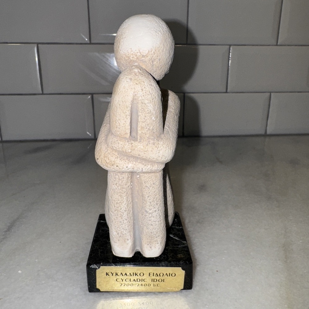 Cycladic Idols Woman Sculpture Ancient Greece Art Statue Marble Base MCM‎